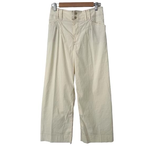 NWOT by Anthropologie Emma Coastal Minimalist Classic Wide Leg Ankle Crop Pants - Picture 11 of 14